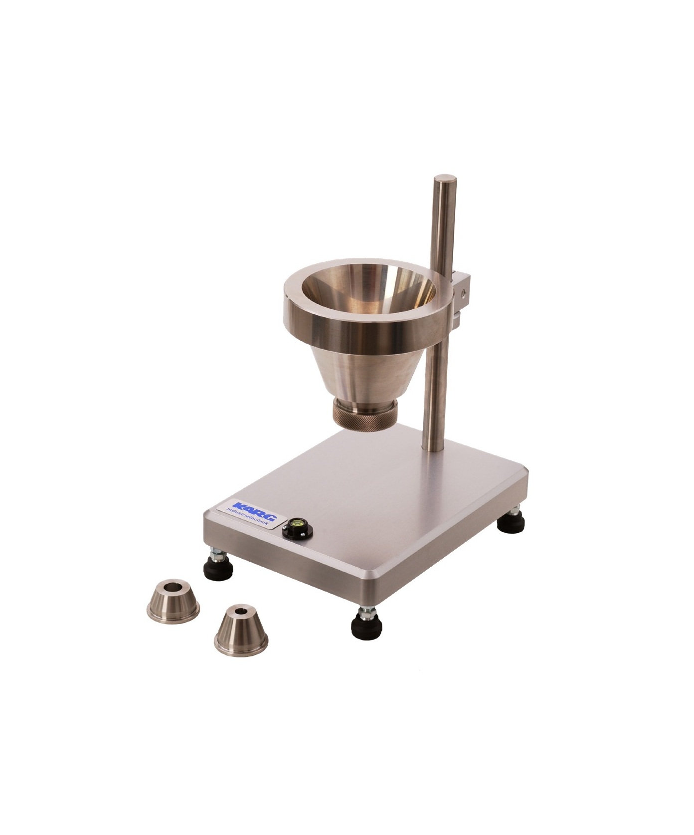 Karg pourability tester type PM with funnel, stand and discharge nozzles