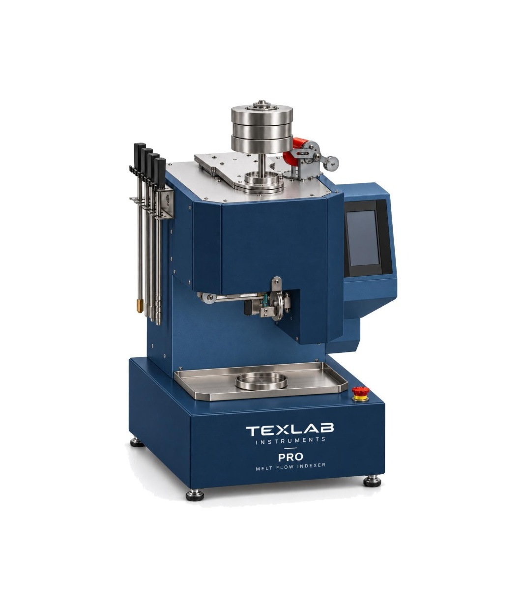 TLI Basic Melt Flow Indexor, PRO model, with automatic weight loading, integrated weighing and 4.3-inch touchscreen